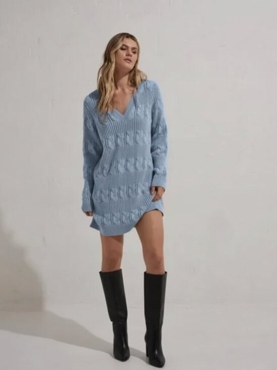 Mon Renn Dresses & Skirts - NWT Revolve MON RENN Cherie Knit Dress in Lotus Blue